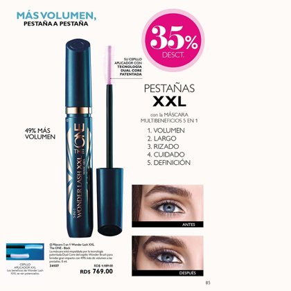 1'169 RD$ WONDER LASH XXL  A PRUEBA DE AGUA COD. 34107. 8ml.