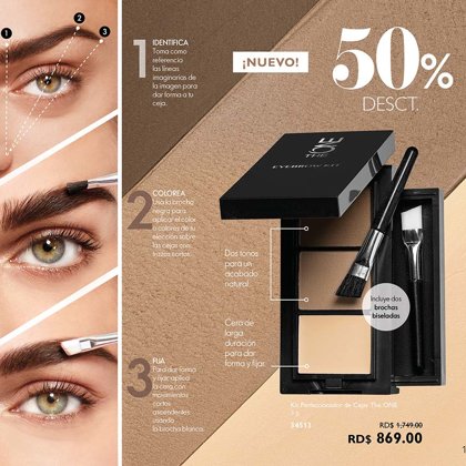 869 RD$ KIT CEJAS THE ONE COD.34513 incluye brochas biseladas