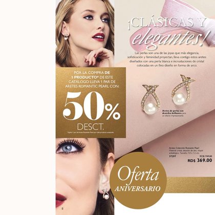 749 RD$  ARETES COLECCION ROMANTIC PEARL. COD.37297