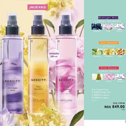 849 RD$ SENSITY COD. 34523 3 AROMAS DIFERENTES 50ml.