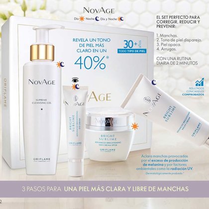4'299 RD$ SET BRIGHT SUBLIME NovAge (4 productos, cajas y guia de uso) COD.92631